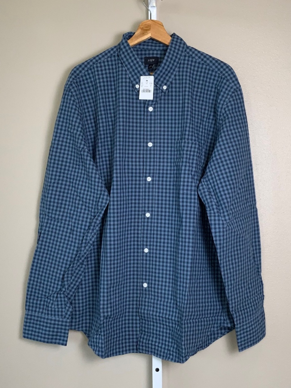 J. Crew Factory Gingham Classic Washed Button Down Oxford Shirt